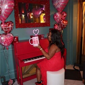 Wild Fable Scarlet Ruffle Maxi Dress with Low Slit